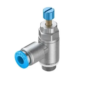 "VALVULA DE ESTRANGULACION Y ANTIRRETORNO, ROSCA 1/8"", TUB 6MM, REG MANUAL GRLA-1/8-QS-6-RS-D"