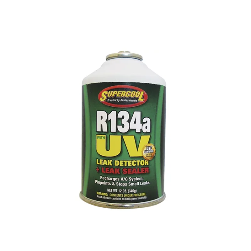 GAS REFRIGERANTE R-134A CON DETECTOR Y SELLADOR DE FUGA 340GR. – SUPERCOOL