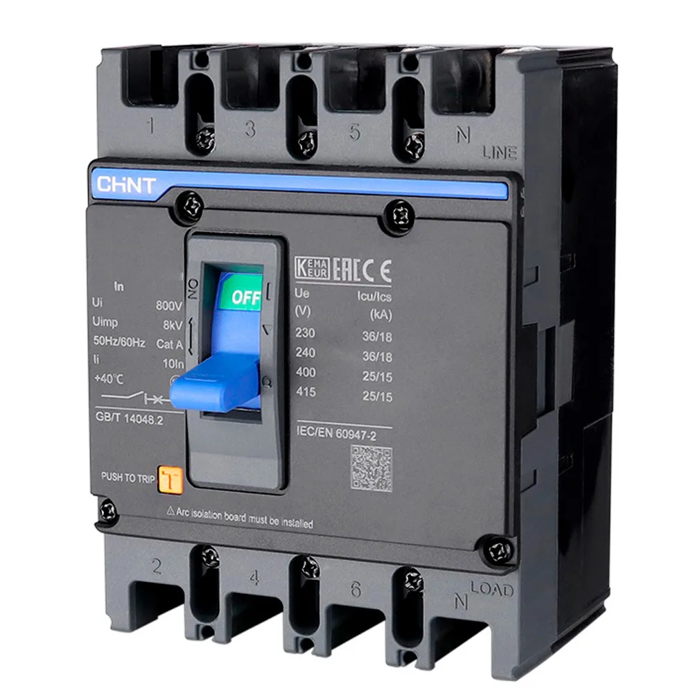 4P 63A INTERRUPTOR DE FUERZA FIJO NXM-63S/4300B (Negro) Chint