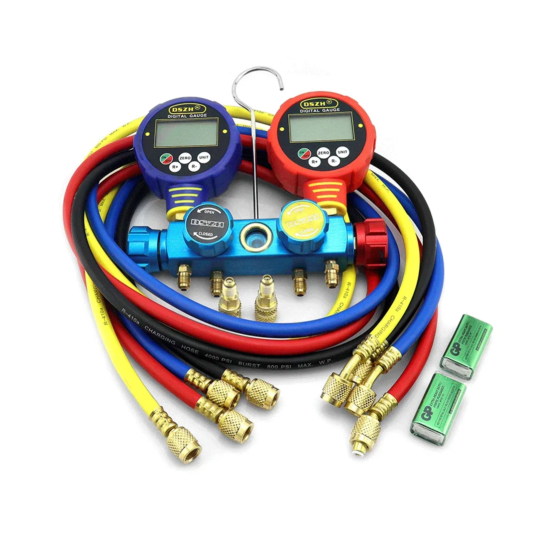 Kit Manifold Digital – 2 Válvulas, 3 puertos de carga + 3 mangueras 150cm – WK-6882-L
