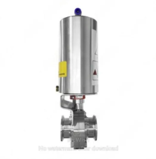 VÁLVULA MARIPOSA SANITARIA 304 CLAMP CON ACTUADOR SANITARIO SIMPLE EFECTO