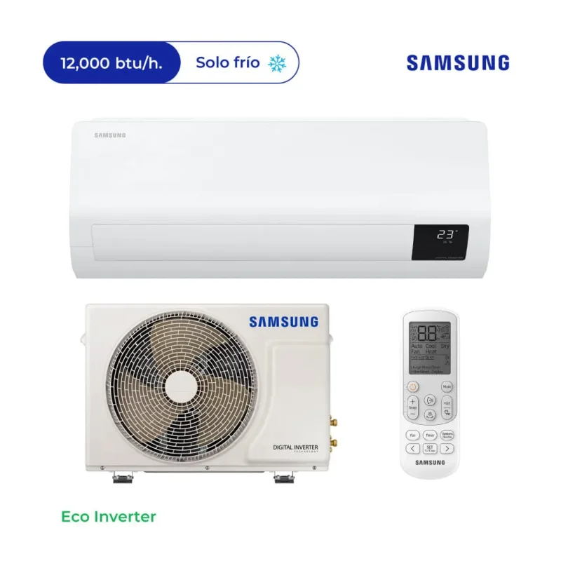 EQUIPO DE AIRE ACONDICIONADO SPLIT PARED ECO INVERTER 12KBTU 220V/1F R410A F/S SAMSUNG