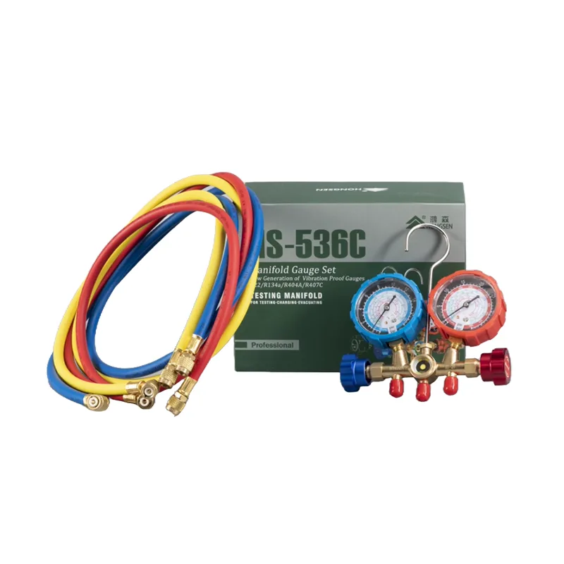 MANOMETRO ANALÓGICO MANIFOLD GAUGE HS-536C R-134A-404,507,22